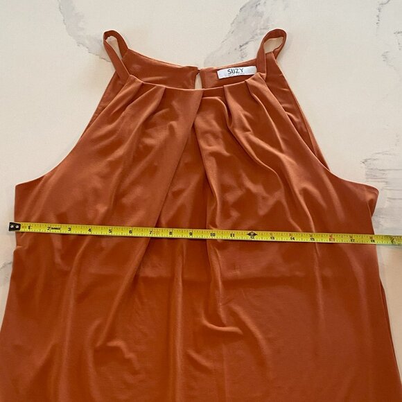 Suzy Shier - Flowy, Sleeveless, Burnt Orange, Summer Tank Top, Size XL - Picture 5 of 6